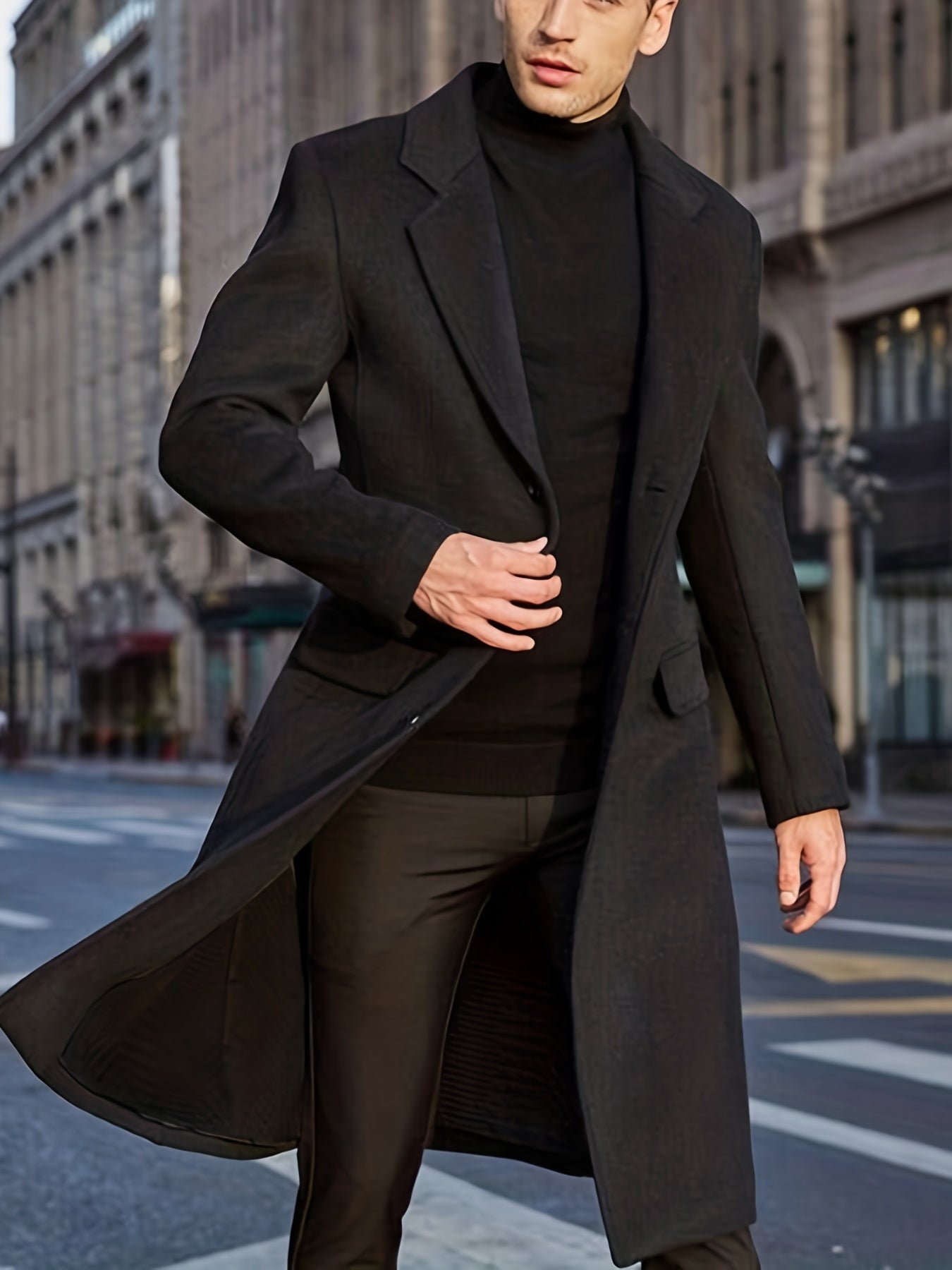 Cálida y elegante chaqueta trench de invierno para ocasiones formales para hombre | Ideal para otoño/invierno