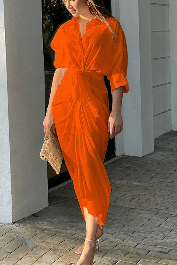Vestido largo con lazo ajustable