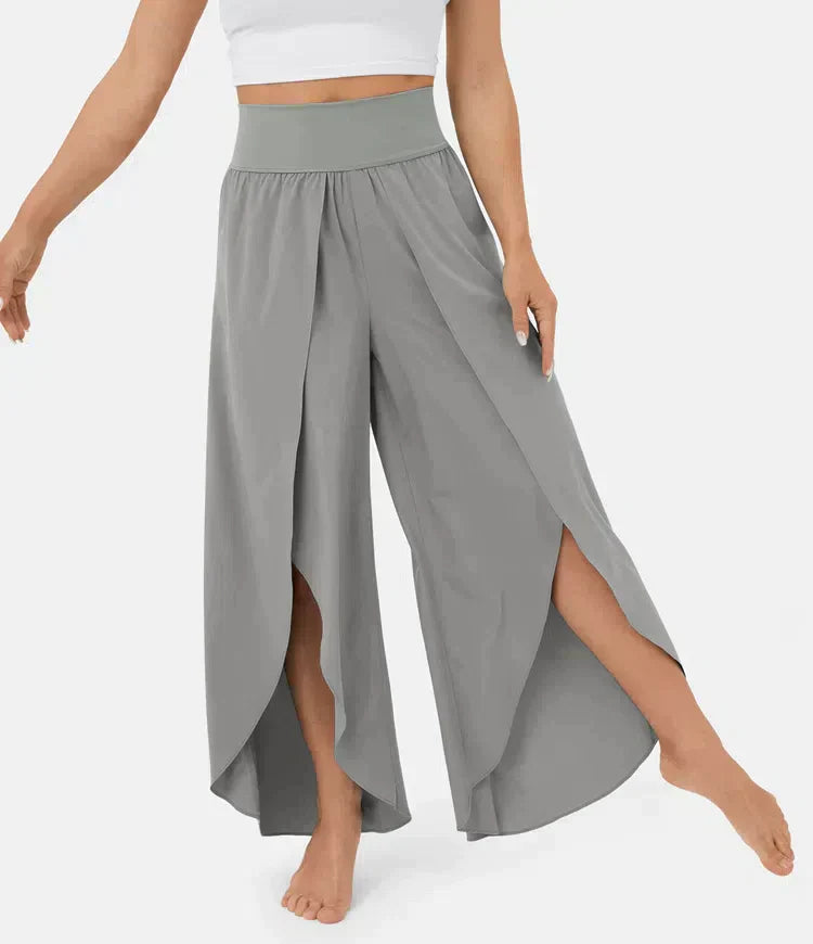 Pantalones palazzo con aberturas para mujer