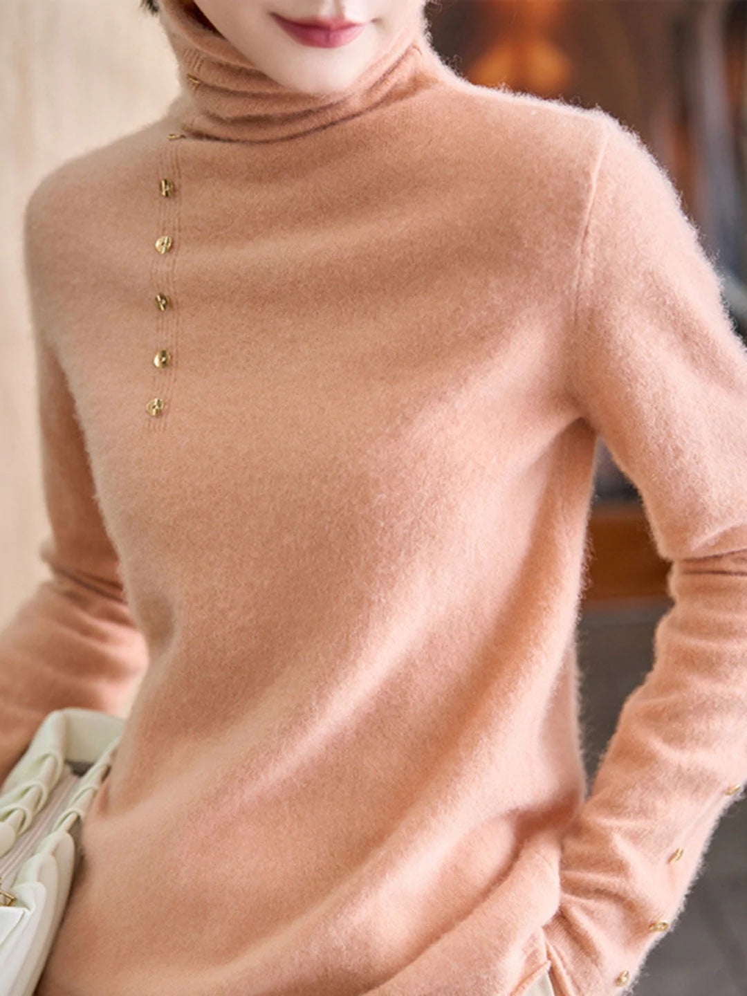 Divonne Sweater | Jersey de cuello alto estilo francés para mujer