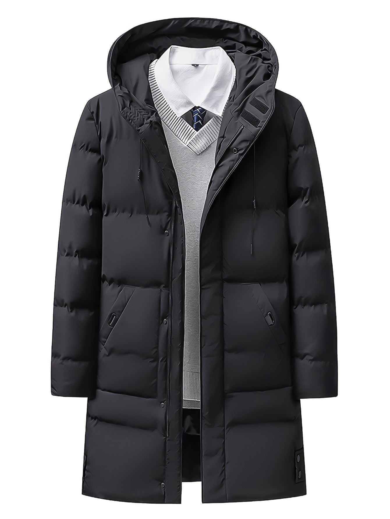 Chaqueta de invierno informal con forro polar y cremallera frontal para hombre | Perfecta para actividades al aire libre