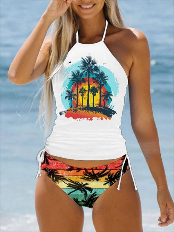 Bañador con estilo con estampado en un motivo dividido