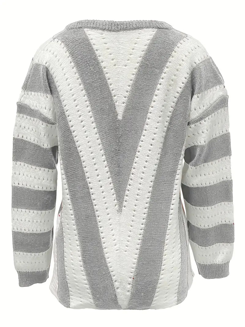 Grace | jersey de rayas con cuello de pico