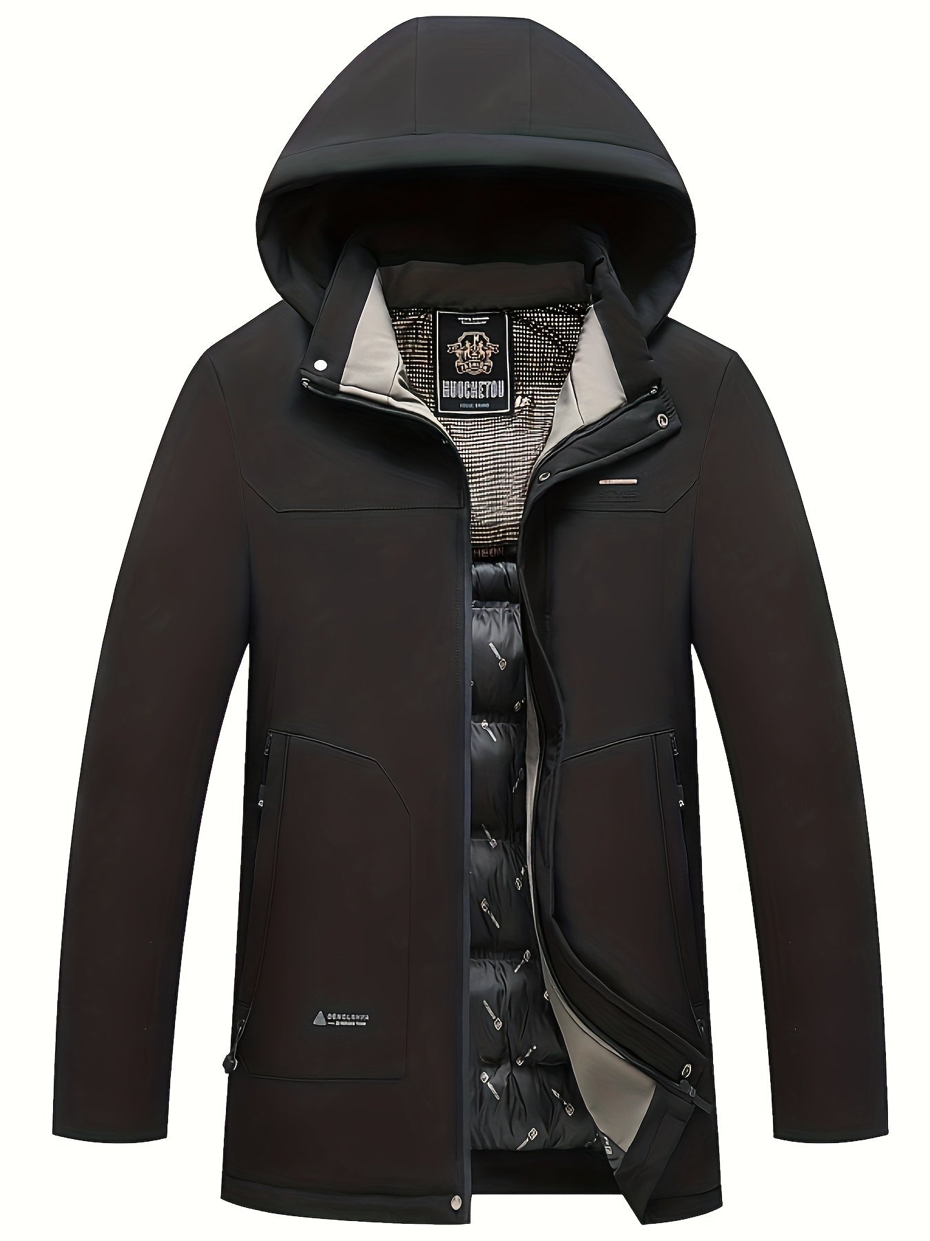 Chaqueta casual de invierno con capucha desmontable para hombre | Ideal para otoño/invierno