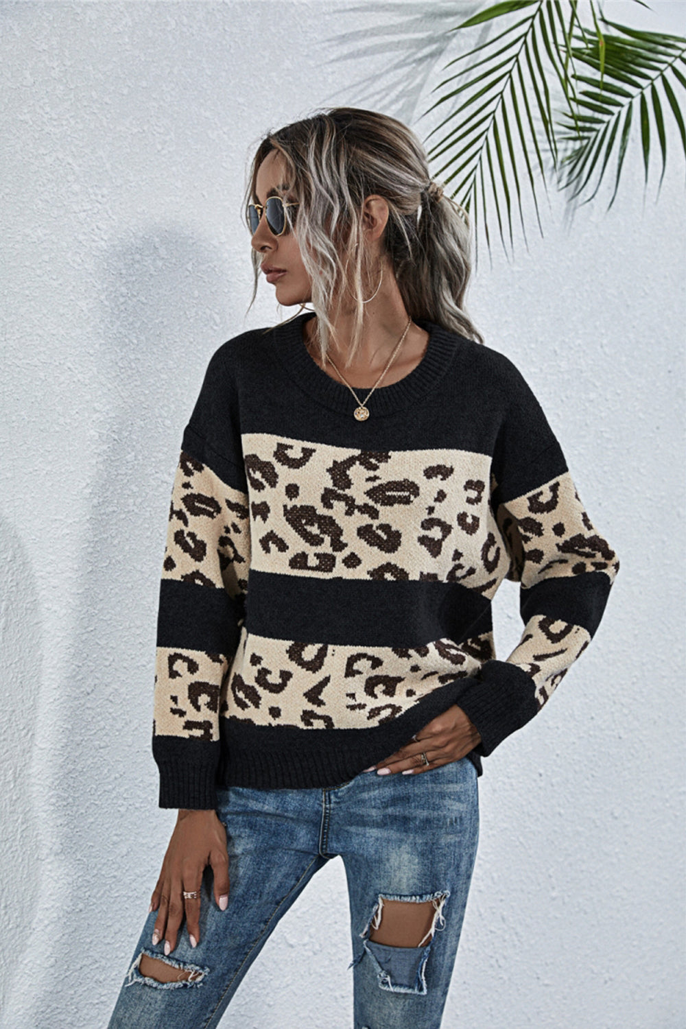 Jersey con estampado de leopardo para mujer