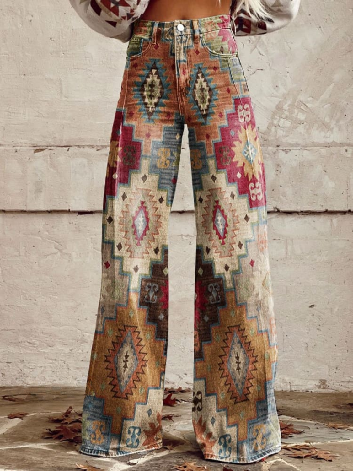 Pantalones acampanados boho para mujer