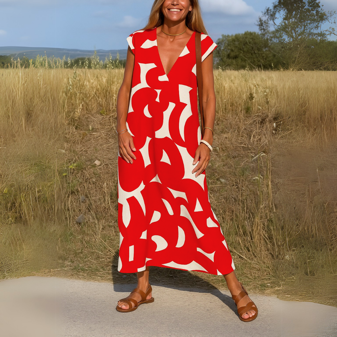 Vestido fluido con escote en V