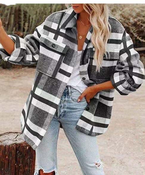 Sobrecamisa rústica de cuadros para mujer