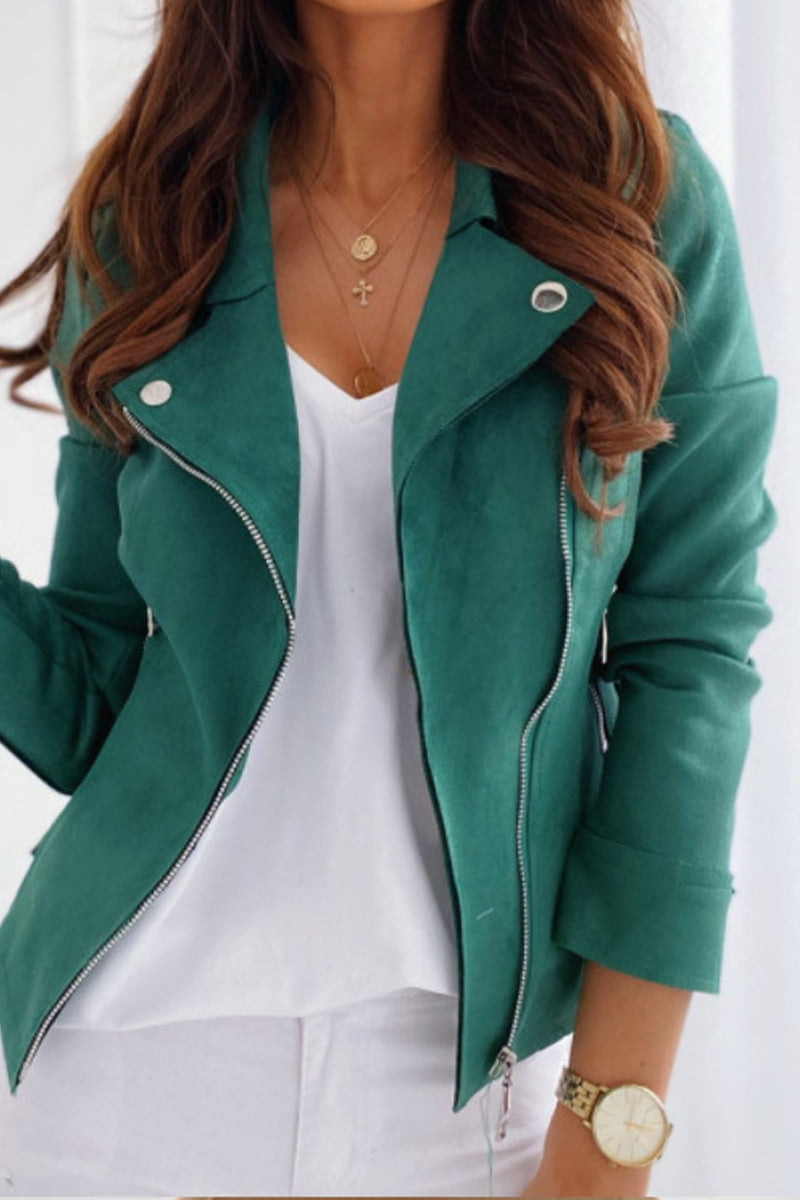 Elegante chaqueta con cierre de cremallera para un look diario