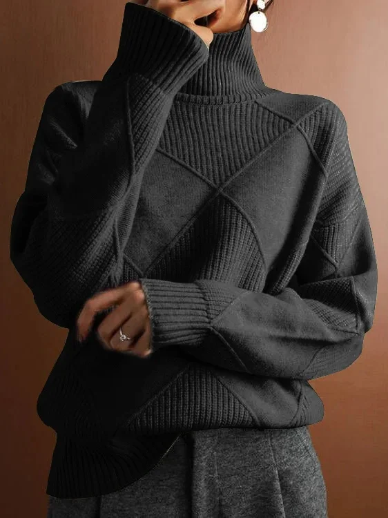 Elegante jersey de invierno con escote grueso