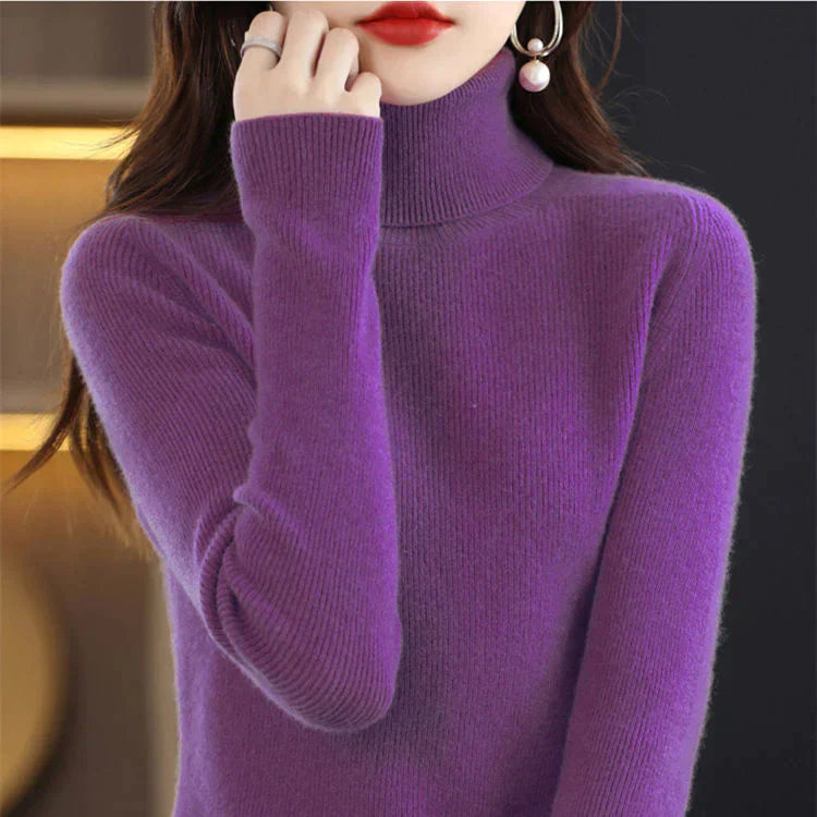 Lilae - Elegante jersey de cuello alto para Mujer