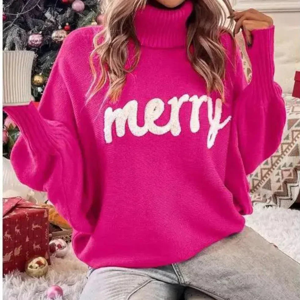 Emerie | cálido jersey festivo de cuello alto para mujer