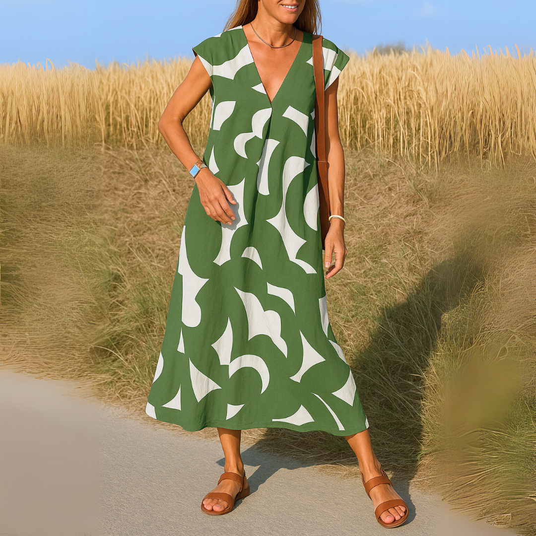 Vestido fluido con escote en V