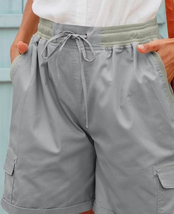 Pantalones cortos casual de cintura alta para mujer