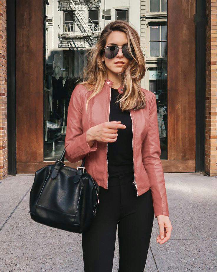 Chaqueta de piel | Elegante | Negra, piel flexible, acabado refinado | Perfecta para salir por la noche