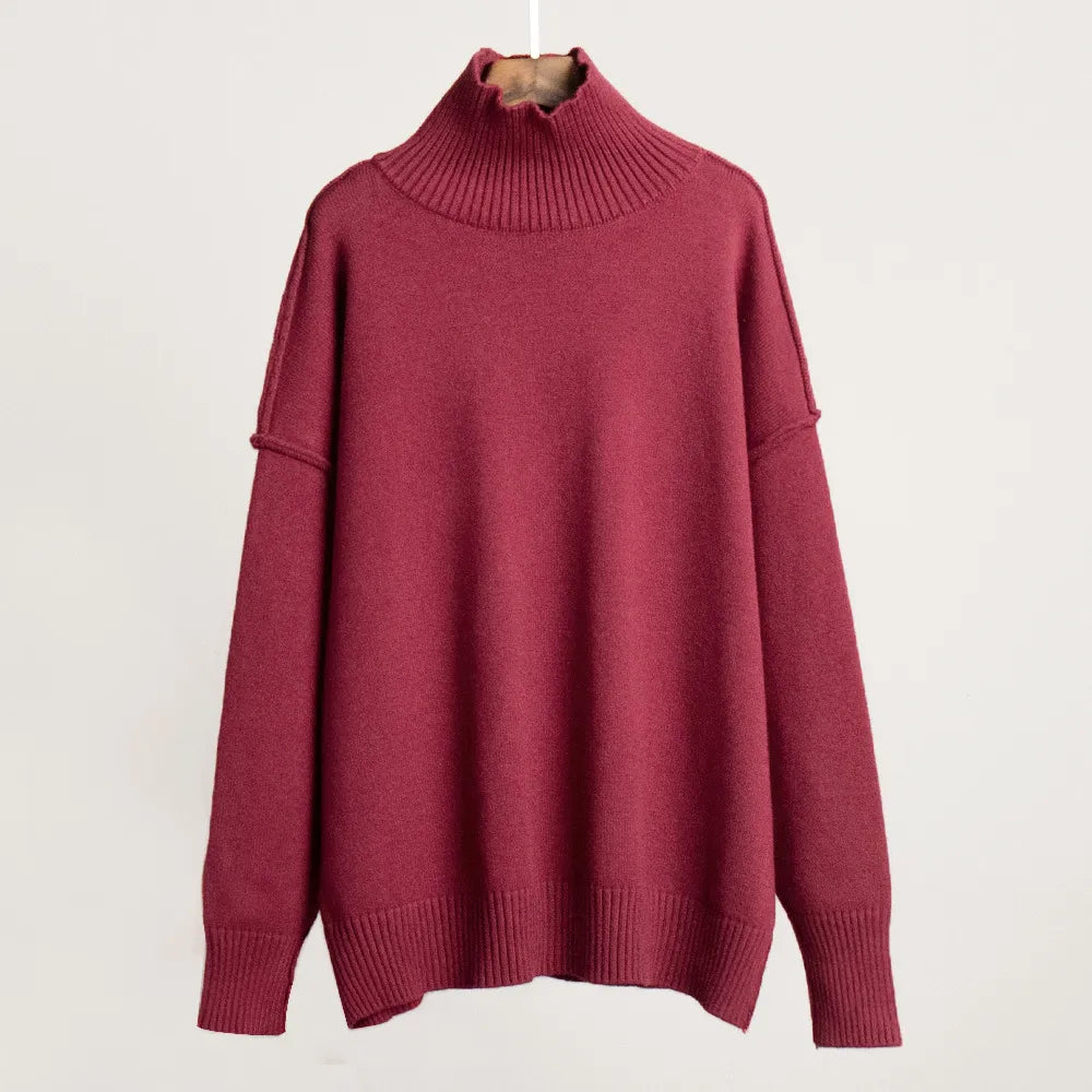 Vivien | Jersey liso de cuello alto