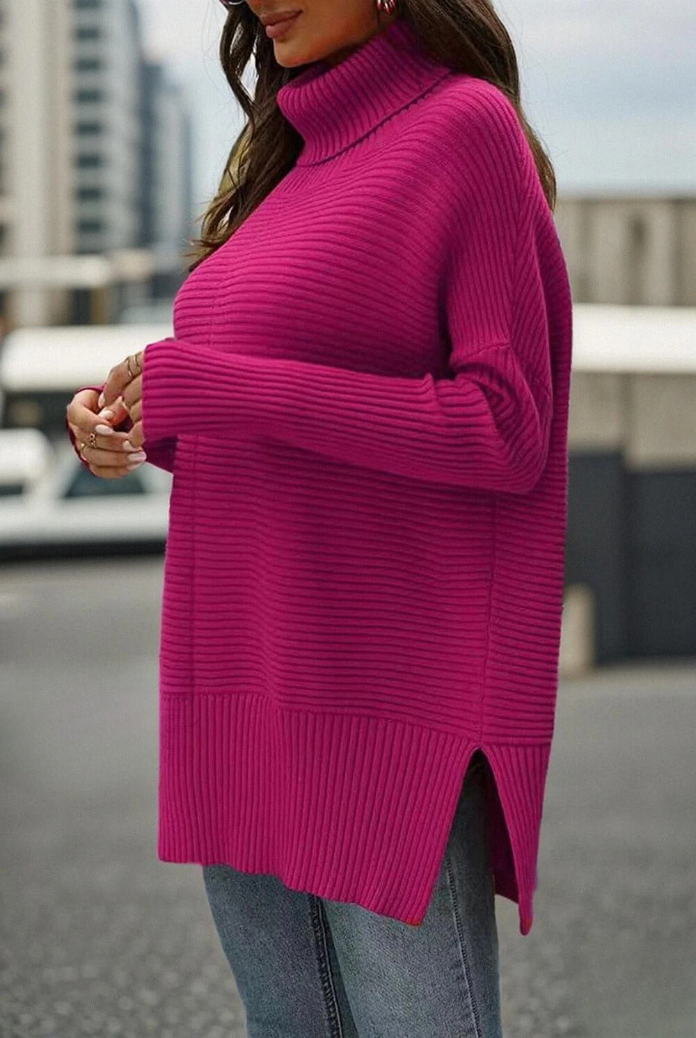 Elegante jersey con detalles de punto únicos
