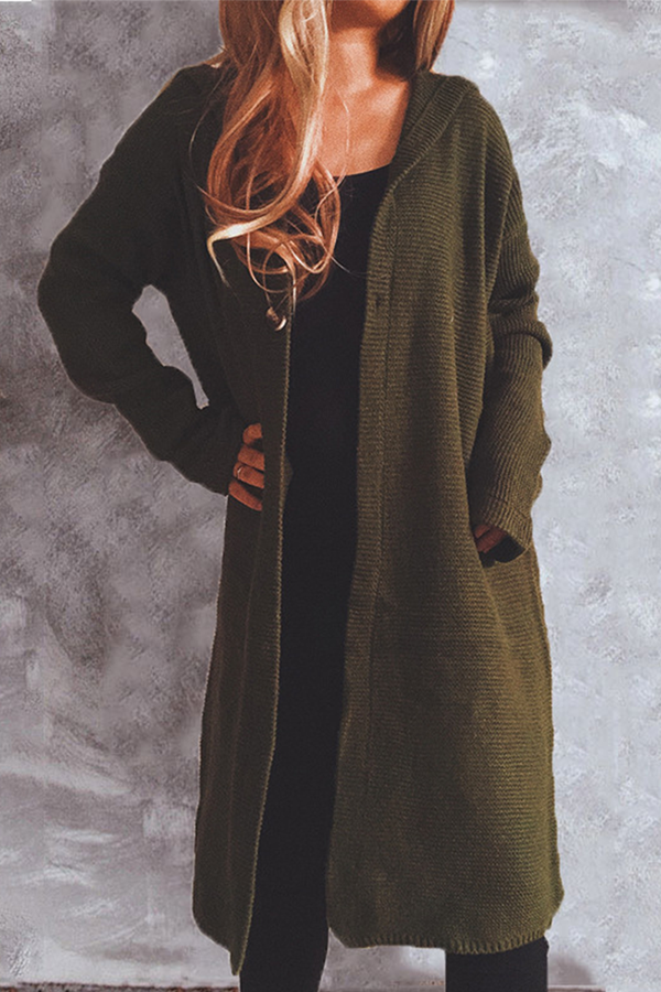 Chaleco Liso con Capucha y Botones, Estilo Casual