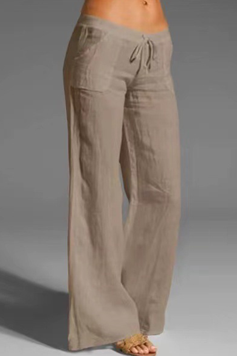 Pantalones sueltos lisos Casual con perneras anchas (8 colores)