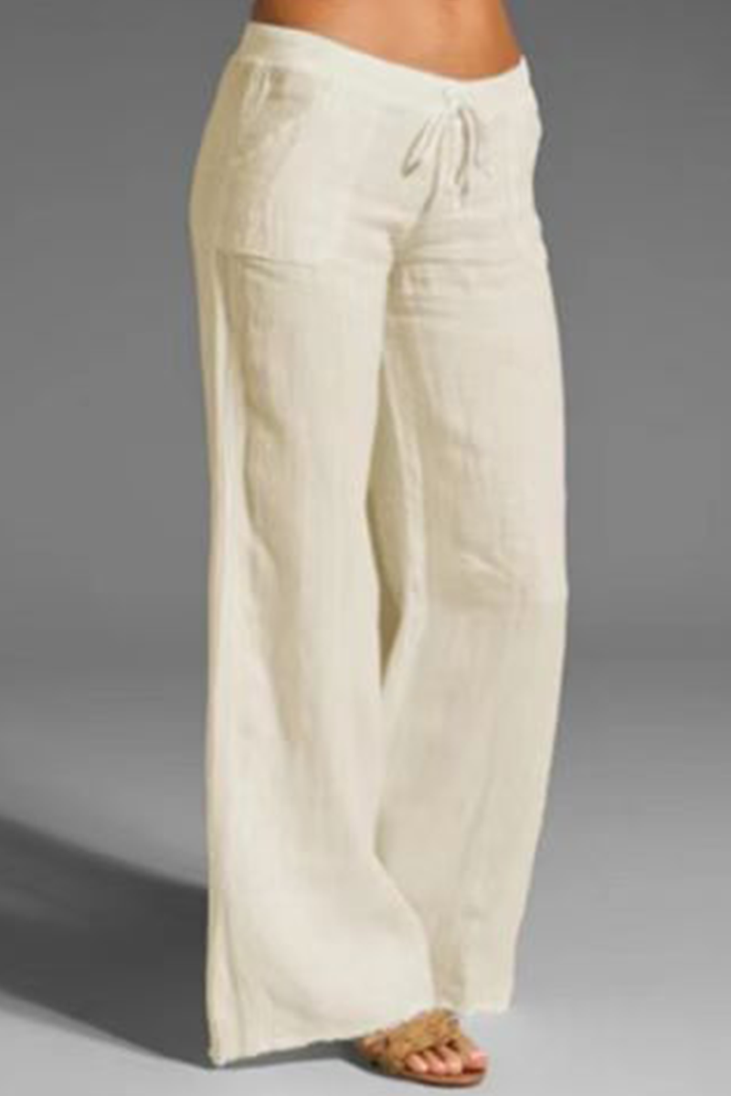 Pantalones sueltos lisos Casual con perneras anchas (8 colores)