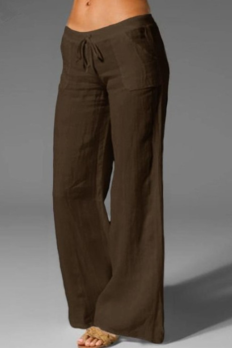 Pantalones sueltos lisos Casual con perneras anchas (8 colores)