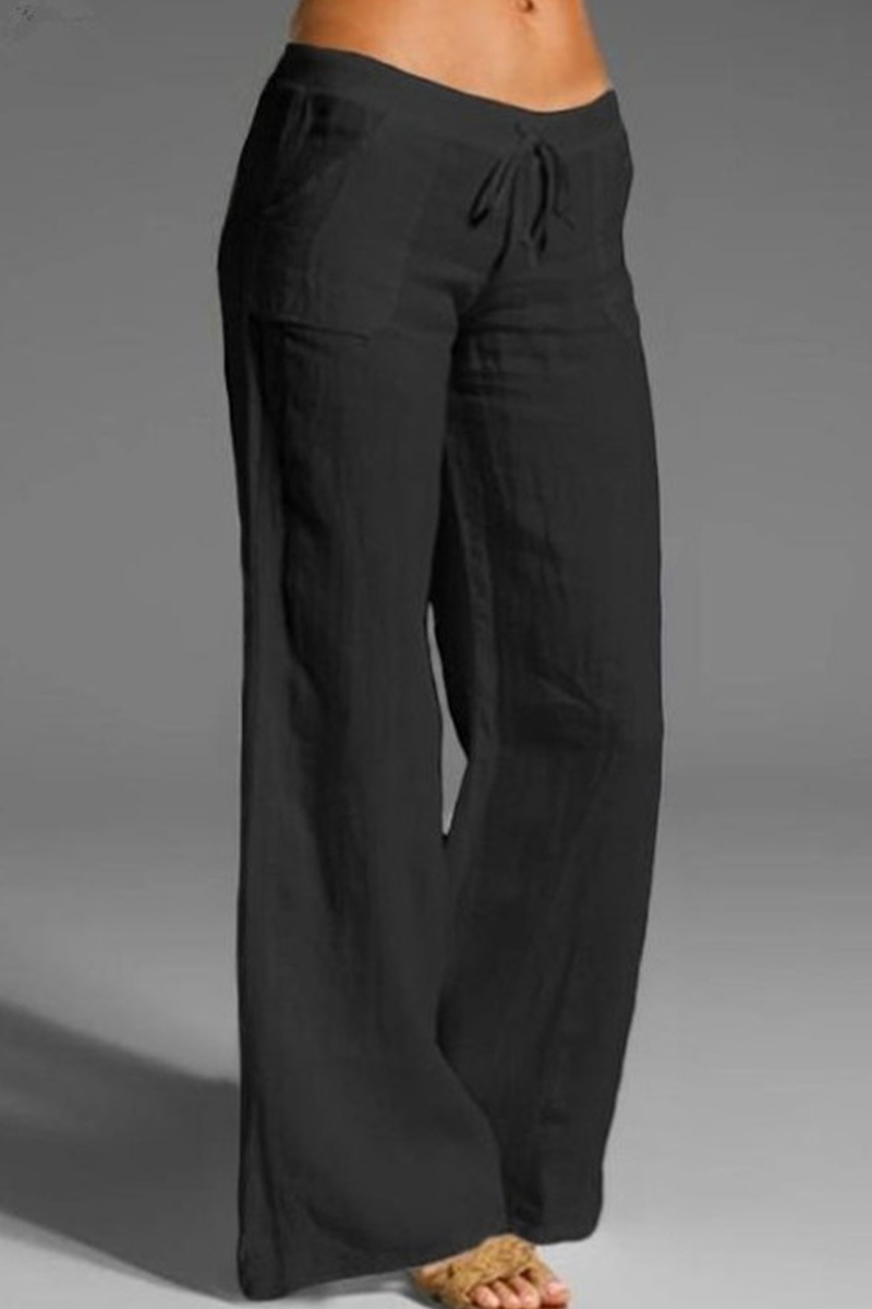 Pantalones sueltos lisos Casual con perneras anchas (8 colores)