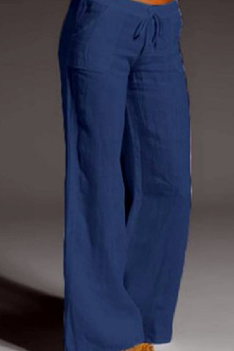 Pantalones sueltos lisos Casual con perneras anchas (8 colores)