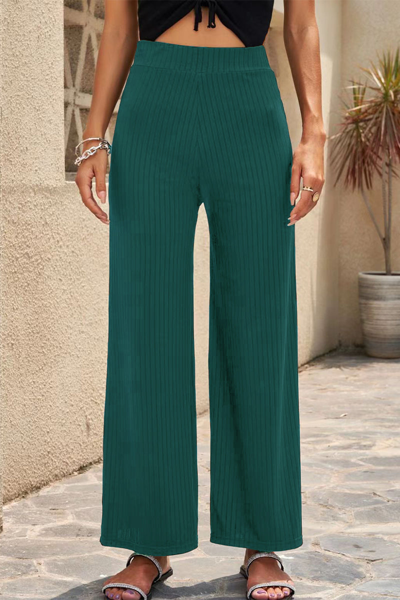 Pantalón Casual Recto Cintura Media Larga Colores Lisos (6 colores)