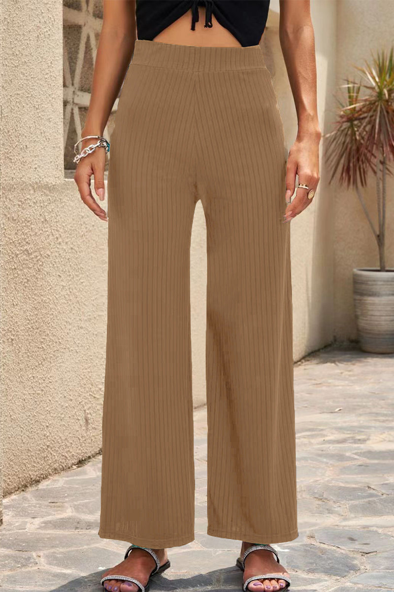 Pantalón Casual Recto Cintura Media Larga Colores Lisos (6 colores)