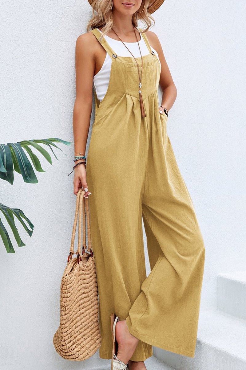 Trajes de vacaciones casuales con botones y cuello cuadrado (10 colores)