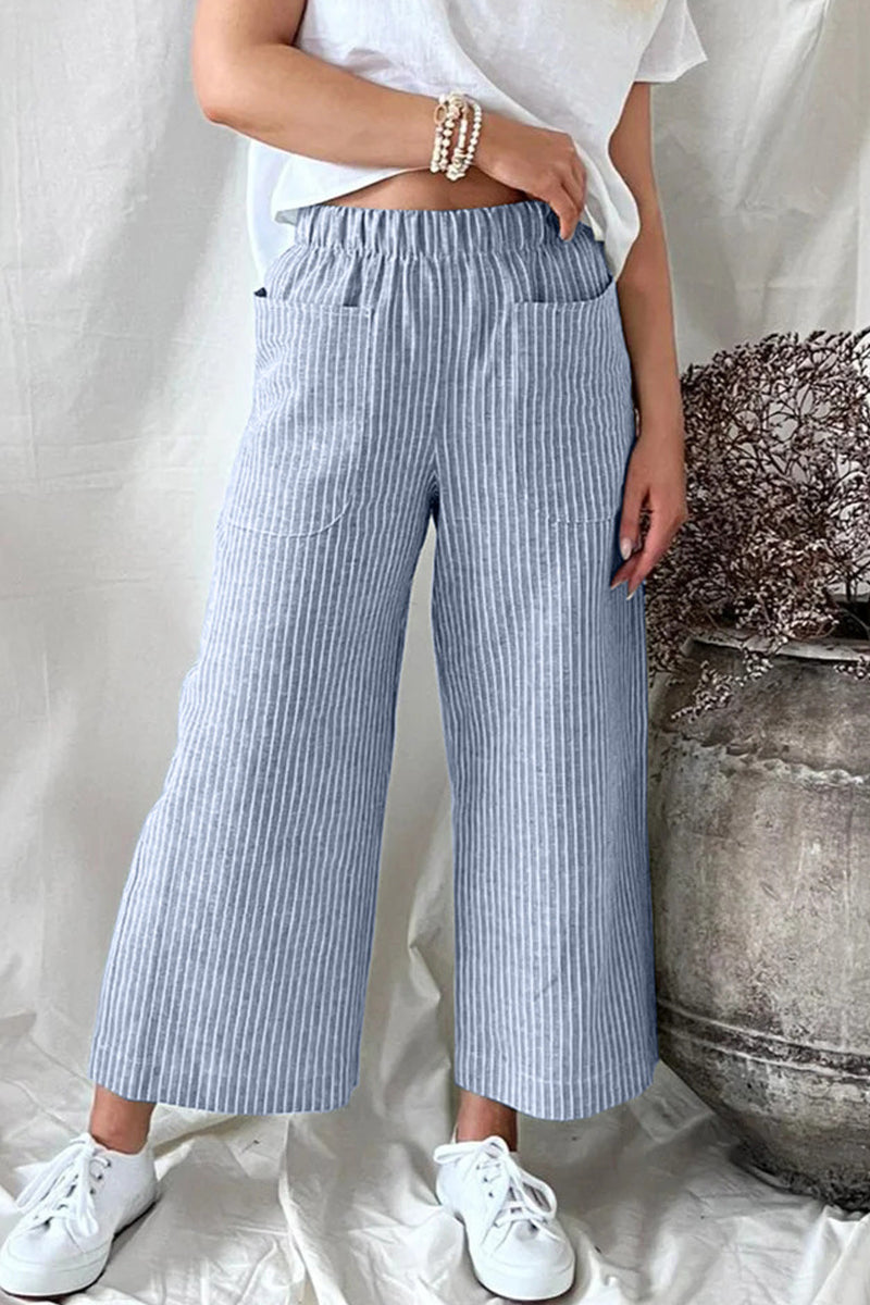 Casual solid pocket Pantalones rectos sueltos (5 colores)