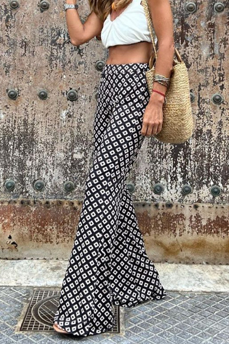 Casual College Print Patchwork Regular Speaker Full Print Pantalones