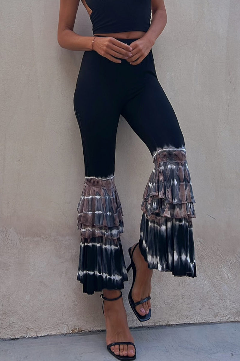 Casual Solid Patchwork Skinny High Waist Speaker Patchwork pantalones