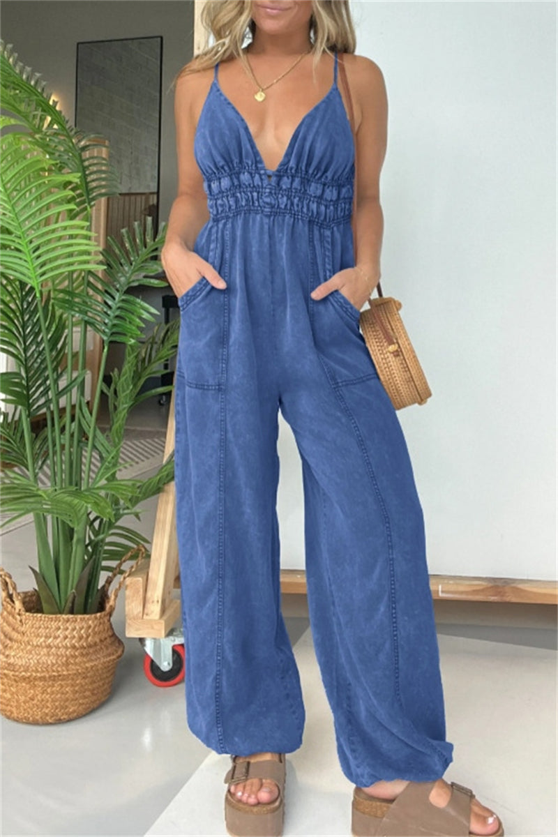 Sexy Loungewear Monos de colores sólidos sin tirantes (5 colores)