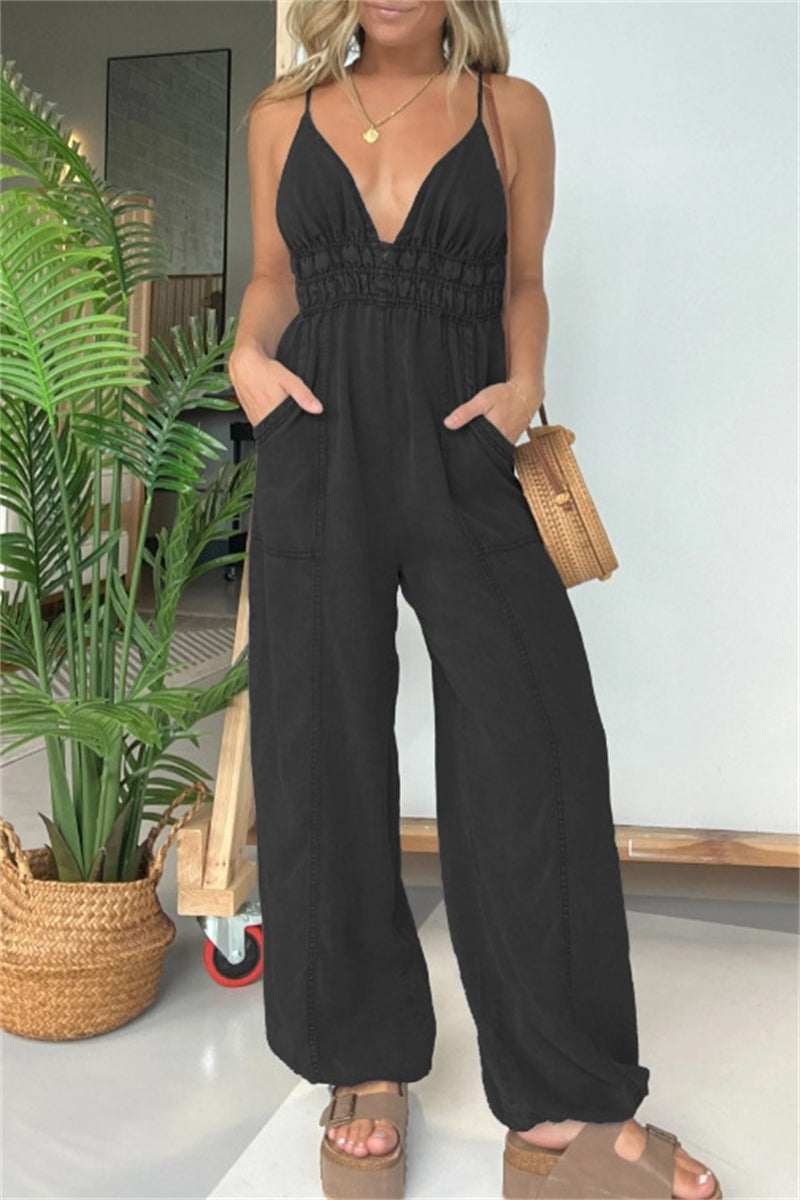 Sexy Loungewear Monos de colores sólidos sin tirantes (5 colores)