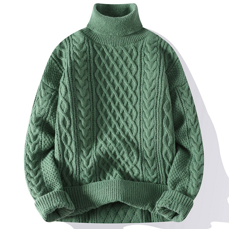 Jersey grueso de cuello alto para hombre para los días fríos