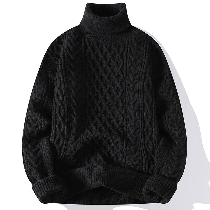 Jersey grueso de cuello alto para hombre para los días fríos