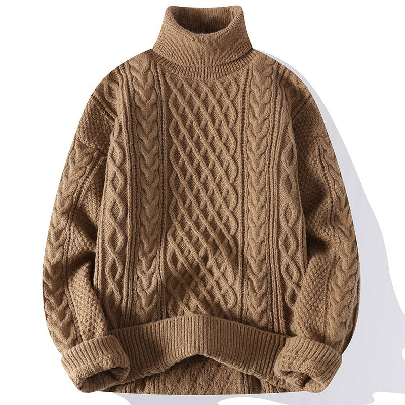 Jersey grueso de cuello alto para hombre para los días fríos