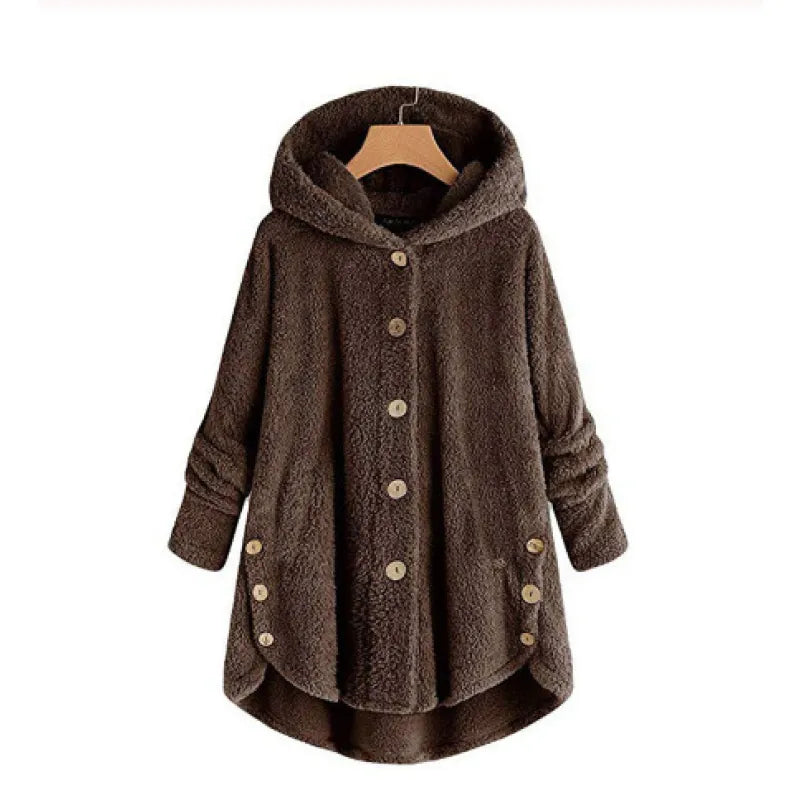 Elisa | Elegante sudadera con capucha estilo sherpa y diseño de gorro con orejas de gato Perfecta para los días de ocio de otoño/invierno