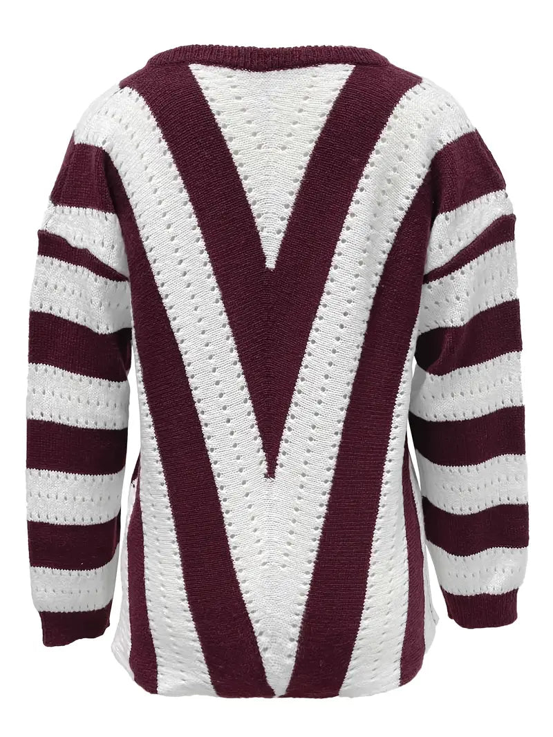 Grace | jersey de rayas con cuello de pico