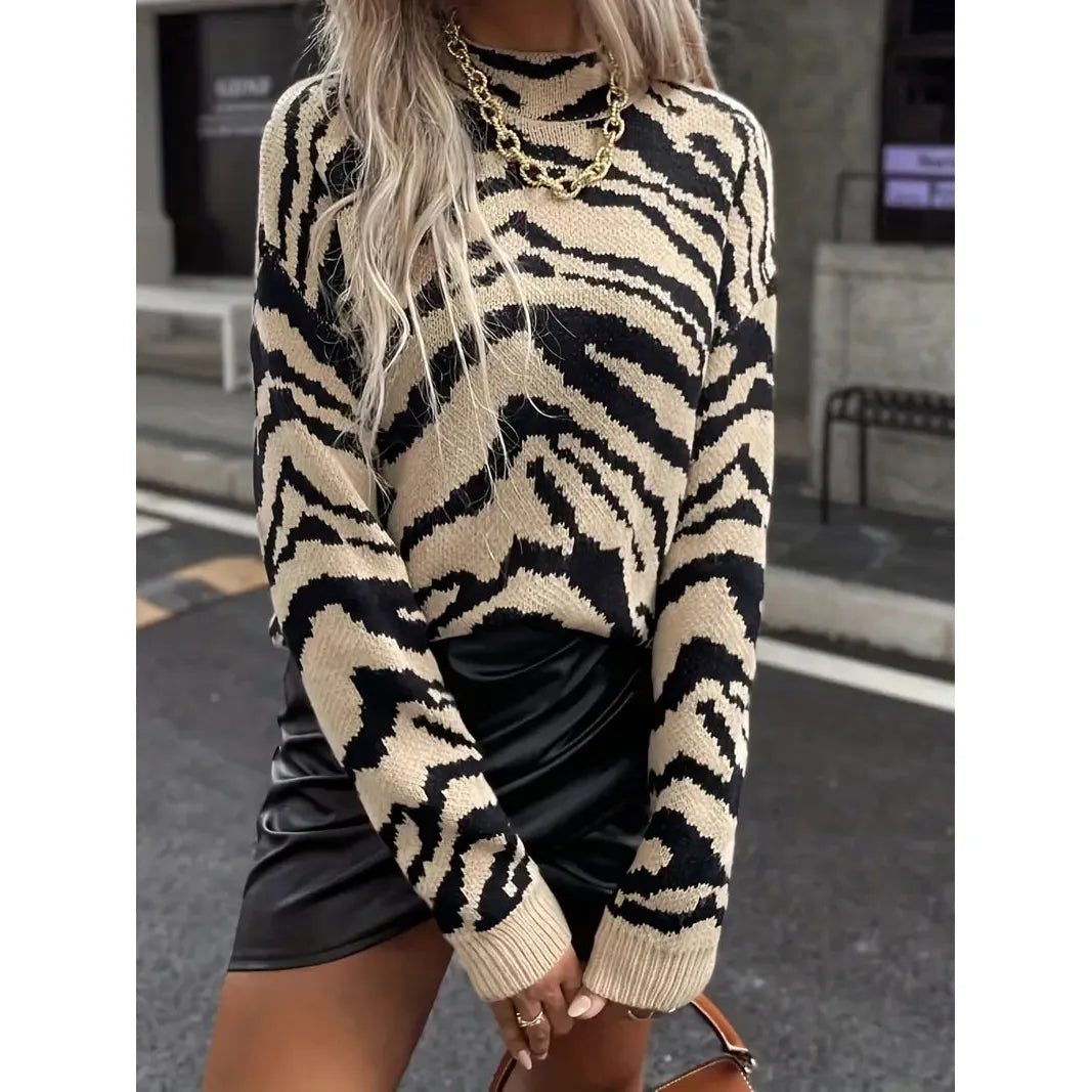 Elise - Elegante jersey cebra de mujer para otoño e invierno