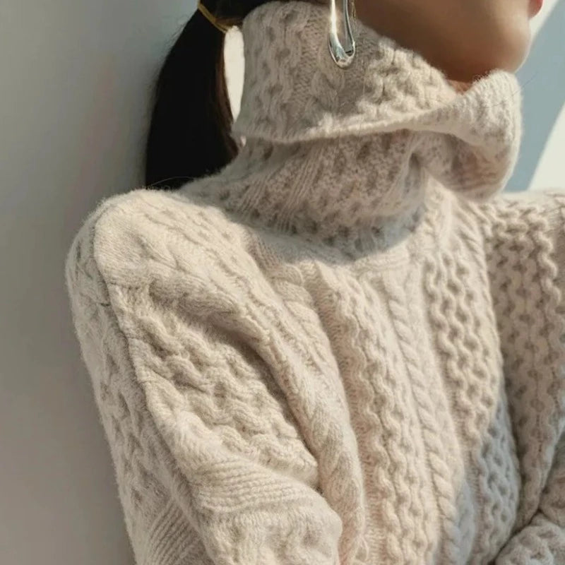 Jersey de cuello alto Lucia Cashmere Seamed
