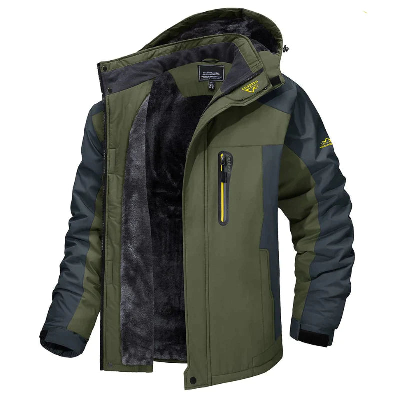 Elegante y cálida chaqueta de invierno de forro polar grueso con capucha para hombre | Ideal para otoño/invierno