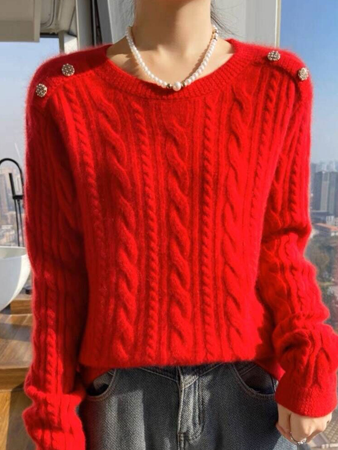 Jersey Francelina | Jersey de punto de cachemira para mujer