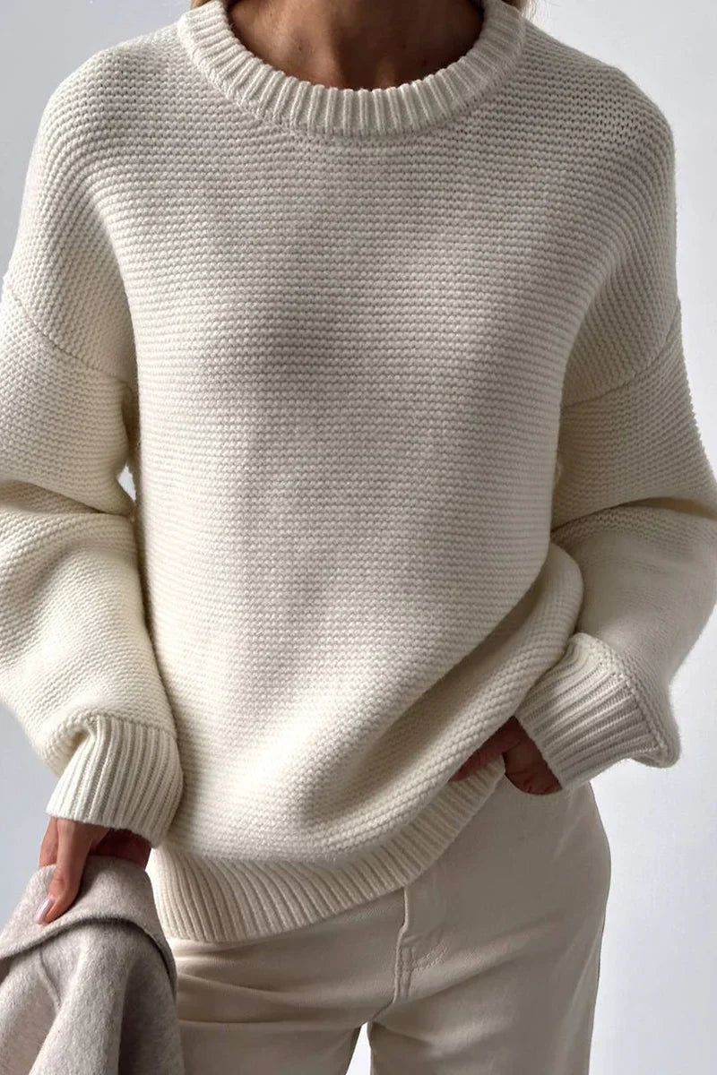 Jersey casual tejido de cuello redondo