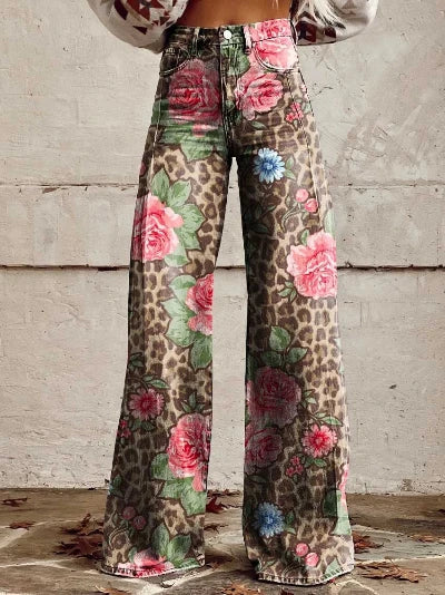 Pantalones chic con estampado para mujer