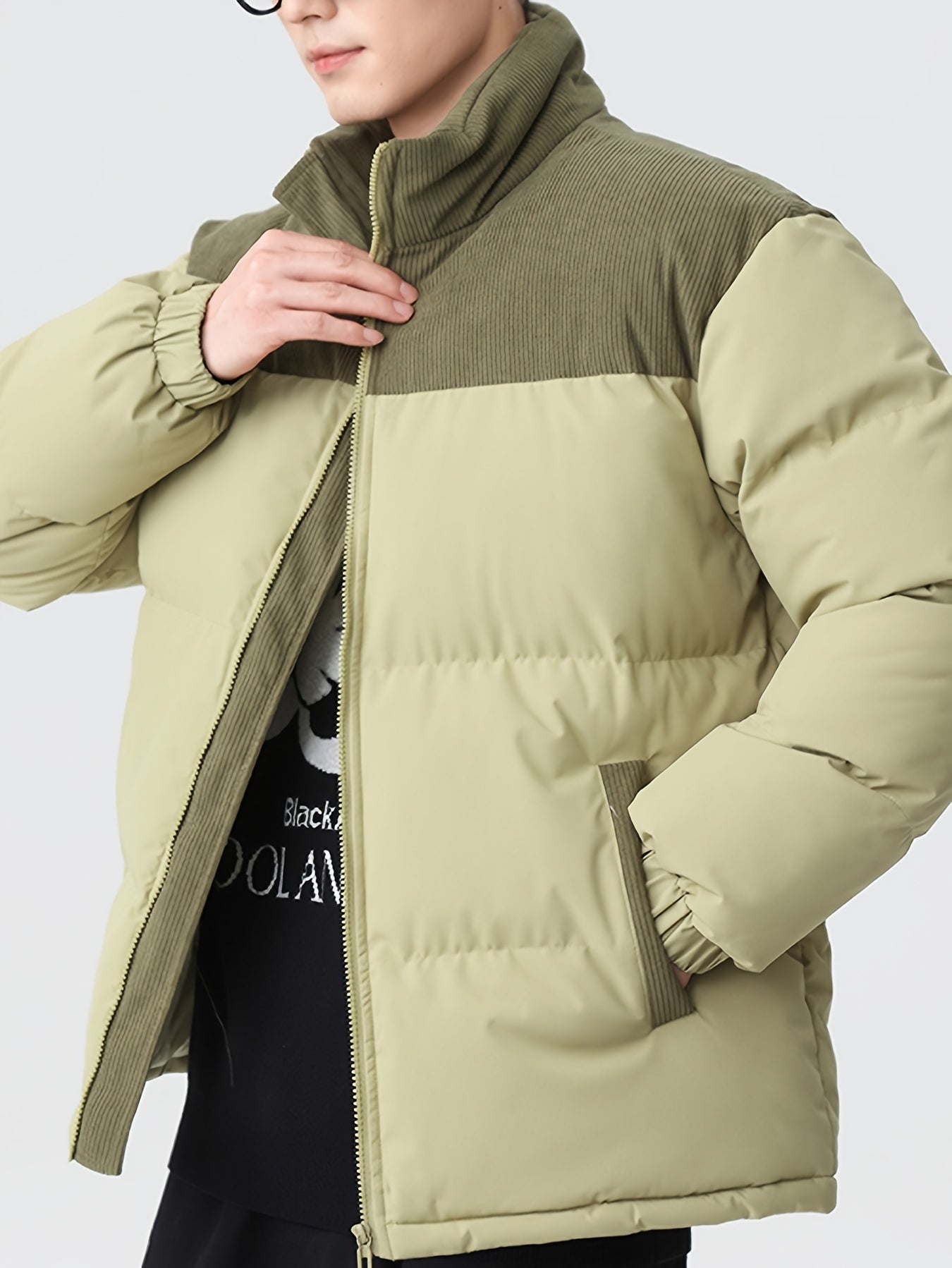 Chaqueta de invierno con cuello alto para hombre | Ideal para otoño/invierno