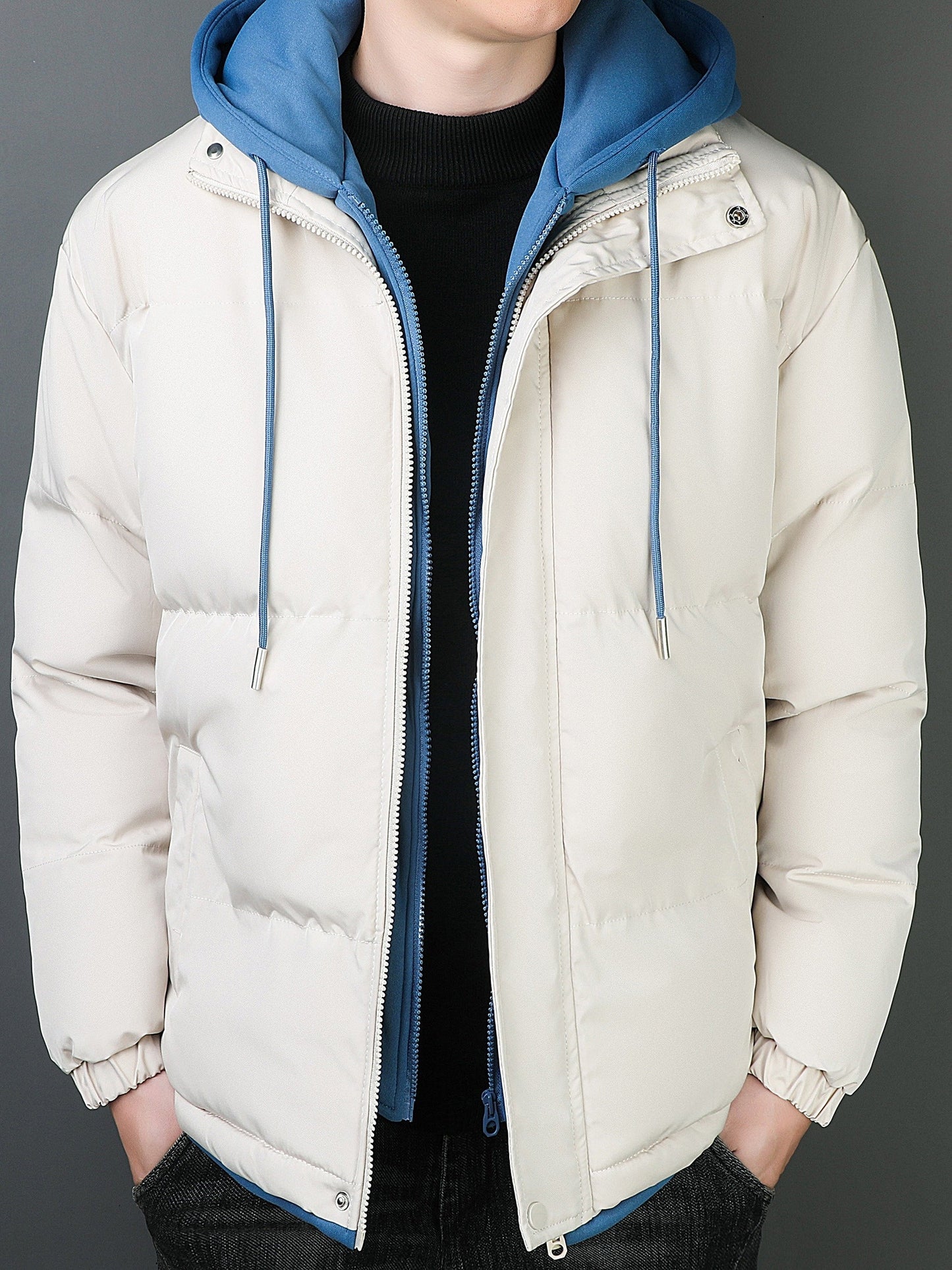 Casual de algodón con capucha de doble acolchado chaqueta de invierno para los hombres | Perfecto para el uso diario