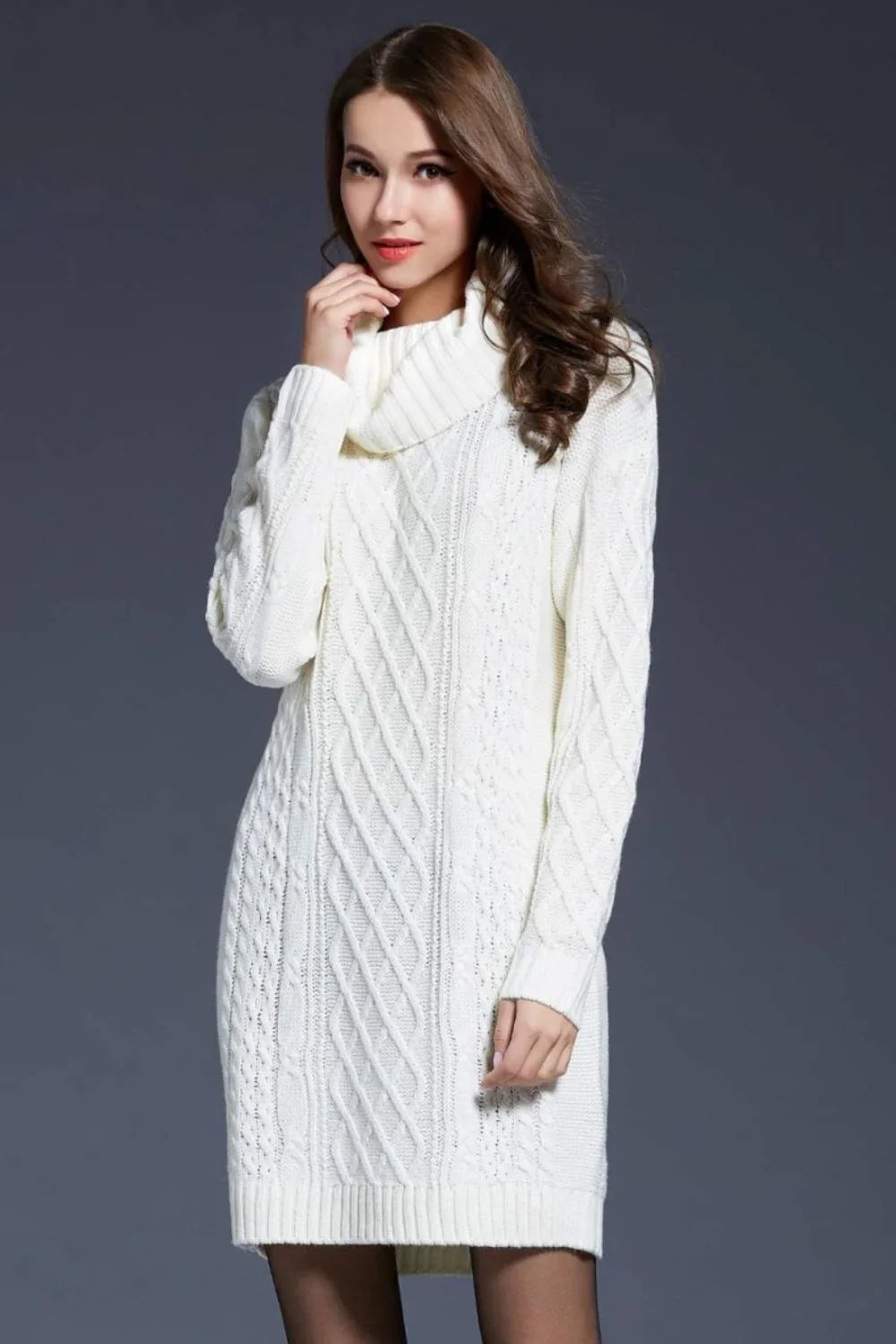 Els - Vestido jersey de punto para otoño e invierno