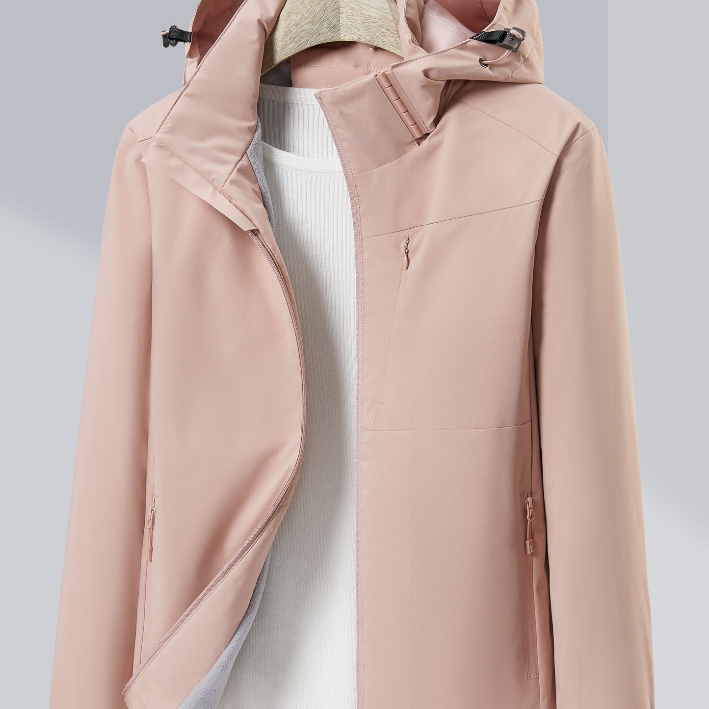 Evelien | Chaqueta outdoor cortaviento e impermeable con forro polar y capucha